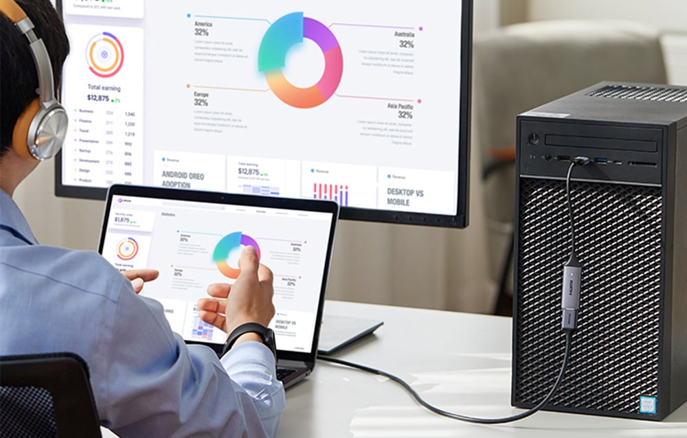 Ugreen CM489 rögzítőkártya, 4K, 60Hz, USB, USB-C, HDMI, fekete 2