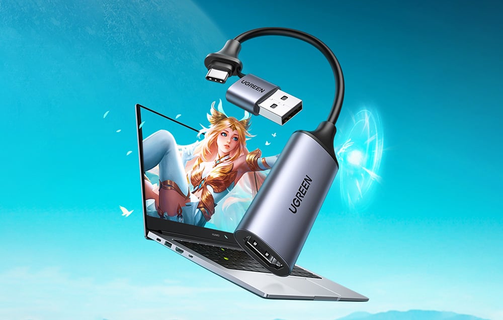 Ugreen CM489 rögzítőkártya, 4K, 60Hz, USB, USB-C, HDMI, fekete 5