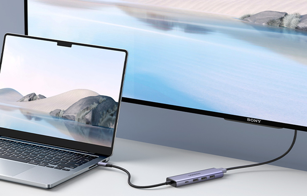 Ugreen CM511 USB-C Hub, HDMI 4K 60Hz, 3x USB 3.0 5Gbps, PD 100W, ezüst 2