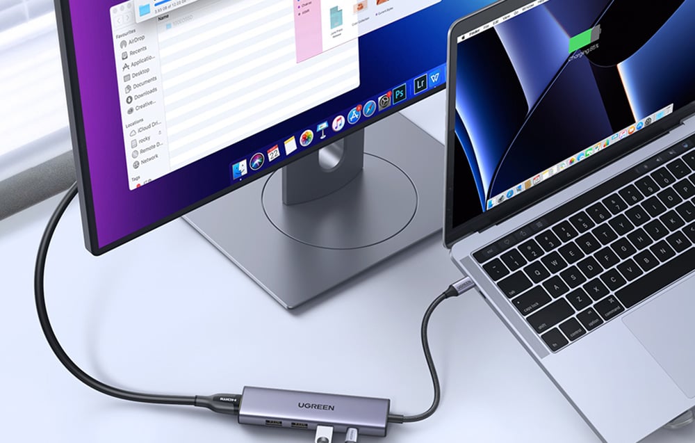 Ugreen CM511 USB-C Hub, HDMI 4K 60Hz, 3x USB 3.0 5Gbps, PD 100W, ezüst 3