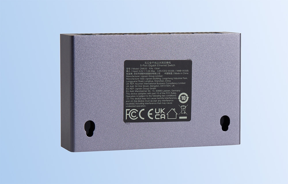 UGREEN CM633 5 portos GigaBit Ethernet switch, fekete 4