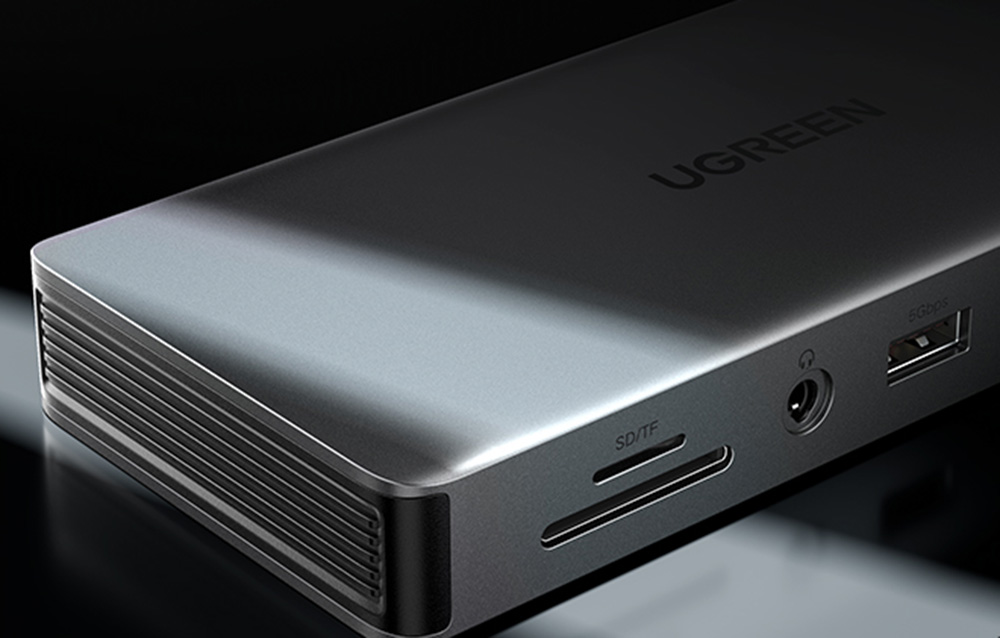 Ugreen CM681, 4x USB, 2x HDMI, DisplayPort, RJ45, SD/TF, AUX, PD 100W, szürke 5