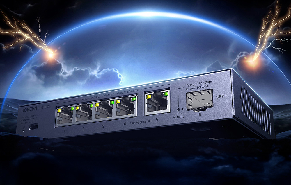 Ugreen CM753 hálózati kapcsoló, 6 portos, 2,5 Gigabit Ethernet 2