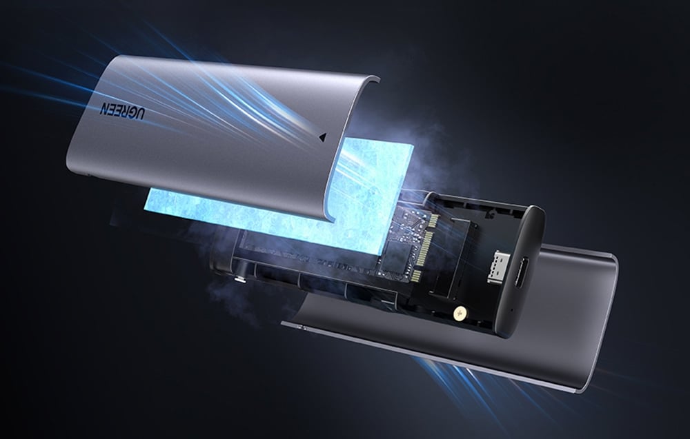 Ugreen CM767 SSD ház, 2TB, USB-C 3.1, G M.2 NVMe/SATA 3
