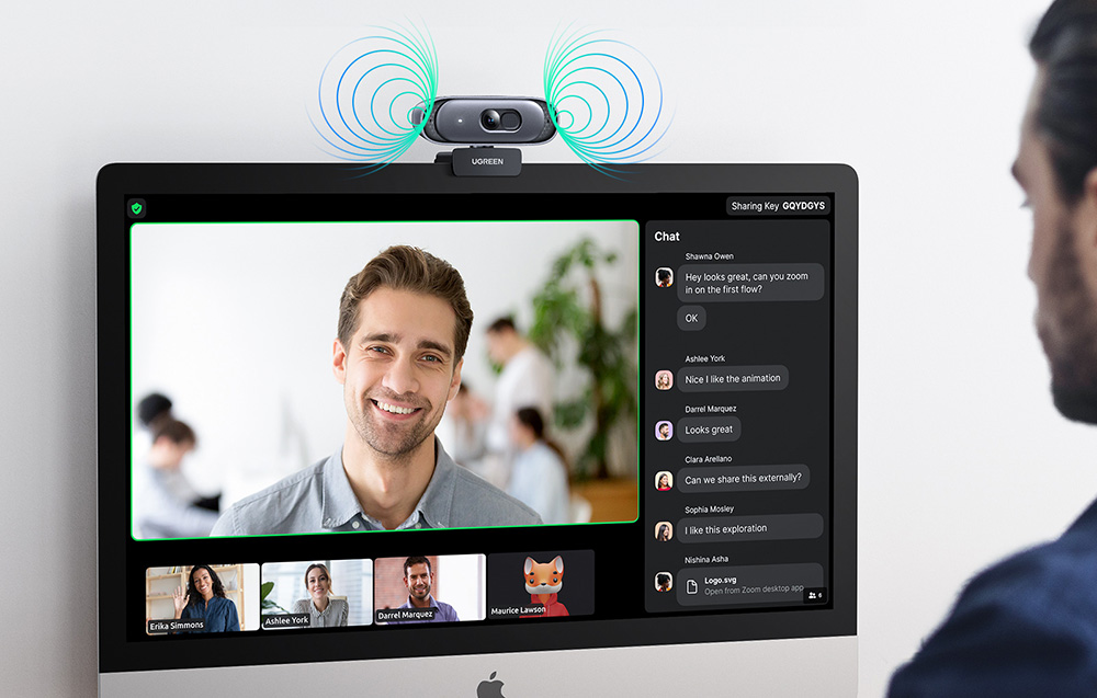Ugreen CM778 webkamera mikrofonnal, USB, 2K, 30 FPS, fekete 3