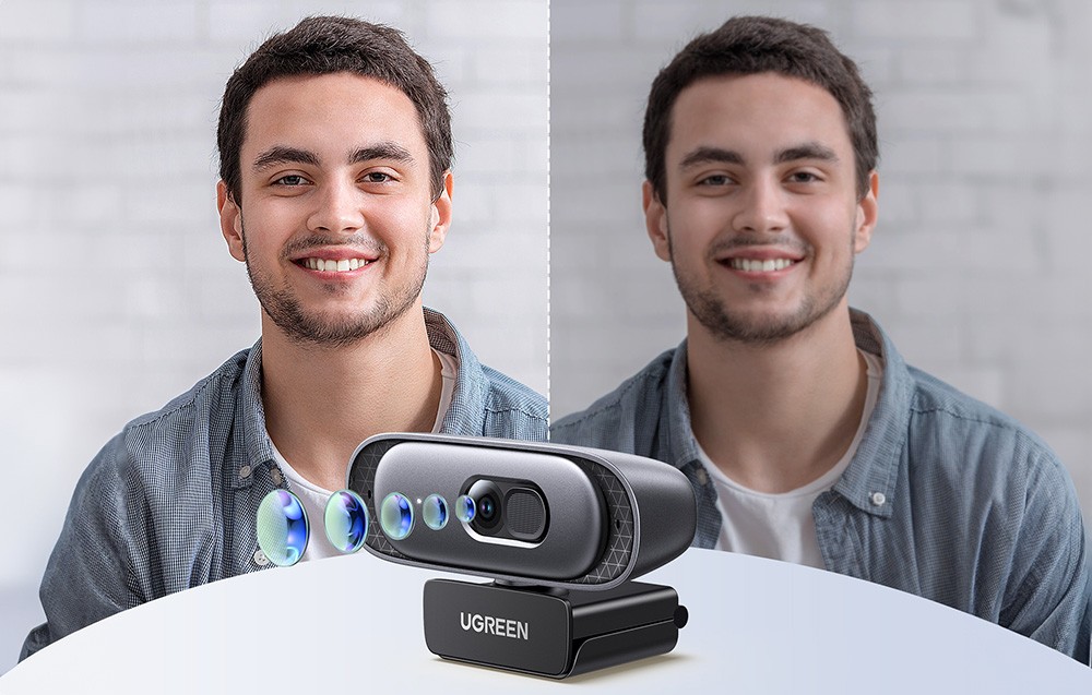 Ugreen CM778 webkamera mikrofonnal, USB, 2K, 30 FPS, fekete 4