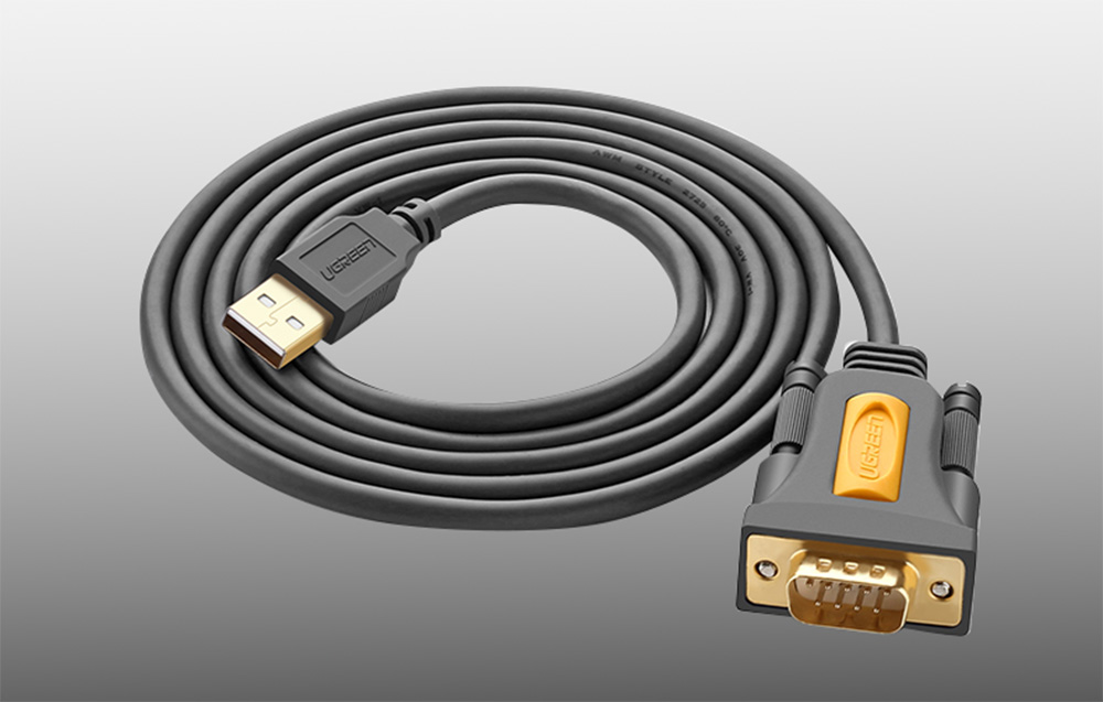 Ugreen CR104 kábel, USB DB9 RS-232, 2m, fekete 2