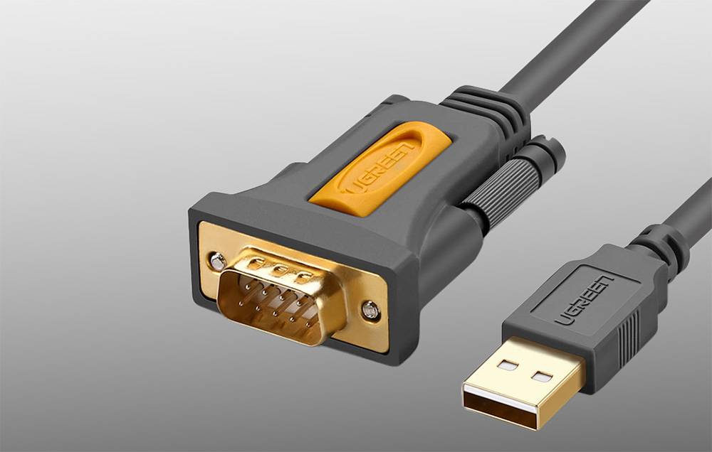 Ugreen CR104 kábel, USB DB9 RS-232, 2m, fekete 3