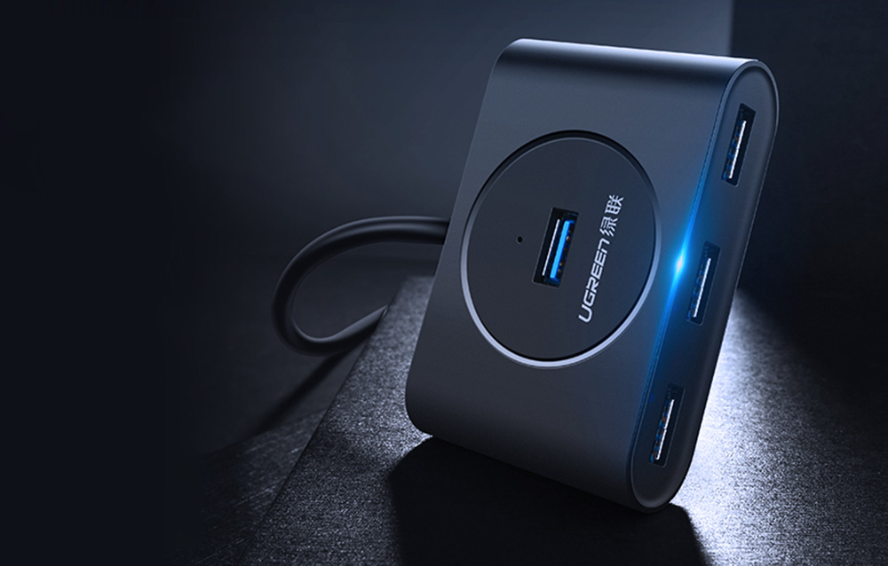 Ugreen CR113, USB 4x USB 3.0, 5Gbps, 1m, fekete 1