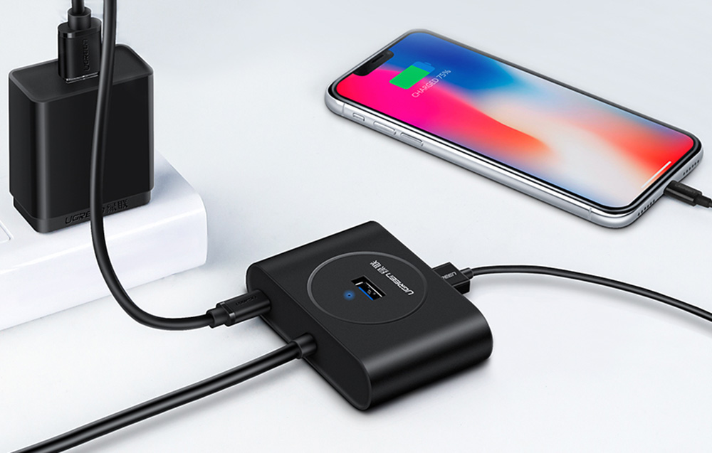 Ugreen CR113, USB 4x USB 3.0, 5Gbps, 1m, fekete 2