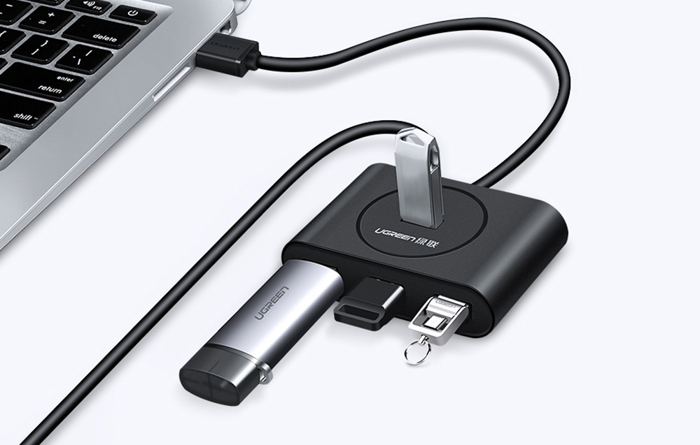 Ugreen CR113, USB 4x USB 3.0, 5Gbps, 1m, fekete 3