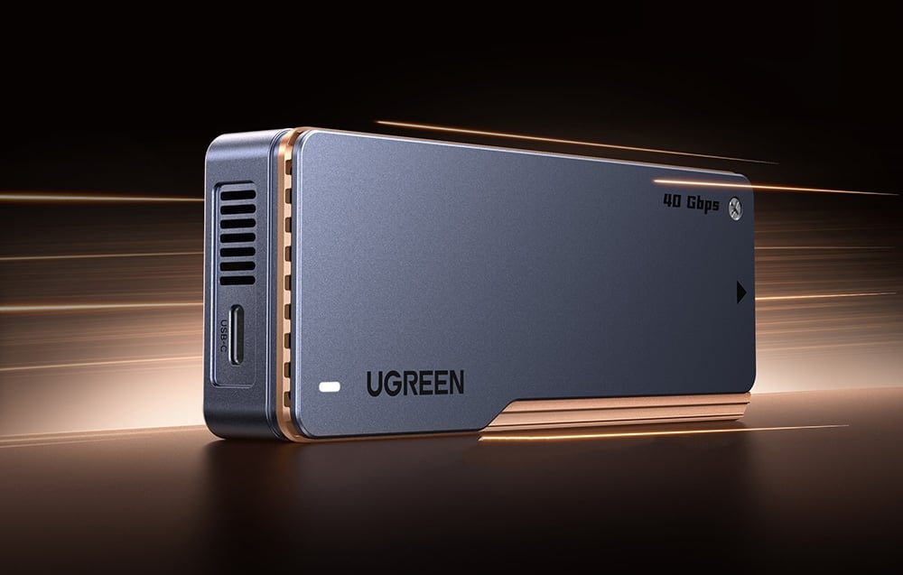 Ugreen D703 M.2 NVMe SSD ház, USB4 (szürke) 1