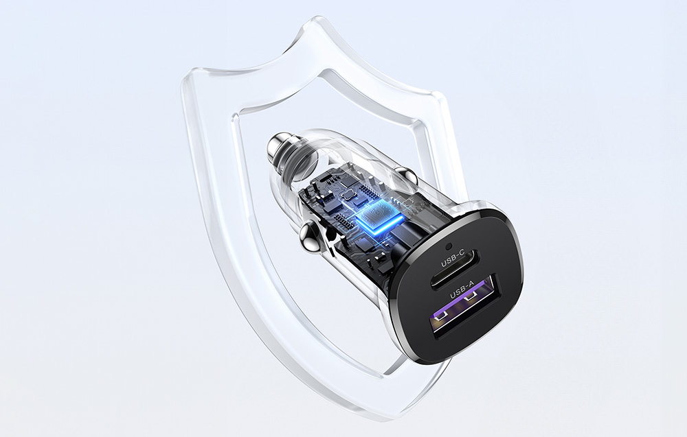 Ugreen EC305 autós töltő, USB-C, USB, 30W, fekete 2