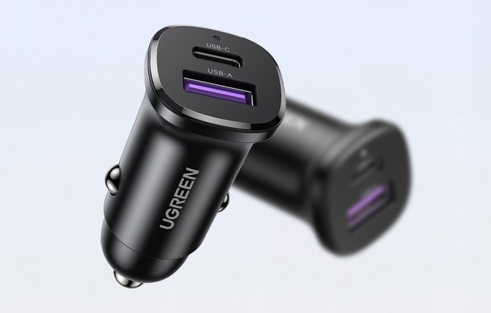 Ugreen EC305 autós töltő, USB-C, USB, 30W, fekete 4