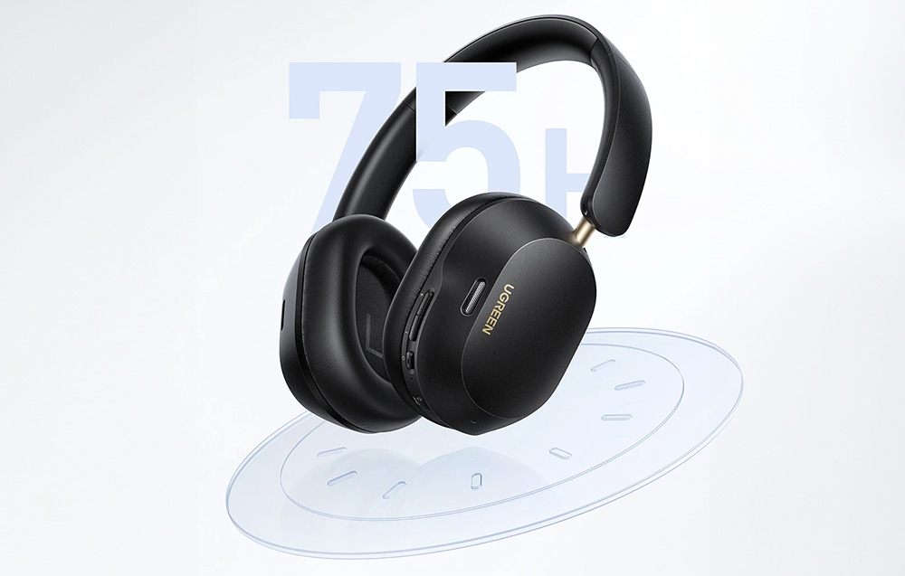 Ugreen HiTune Max 5C vezeték nélküli fejhallgató, hibrid ANC, Bluetooth 5.4, fekete 1