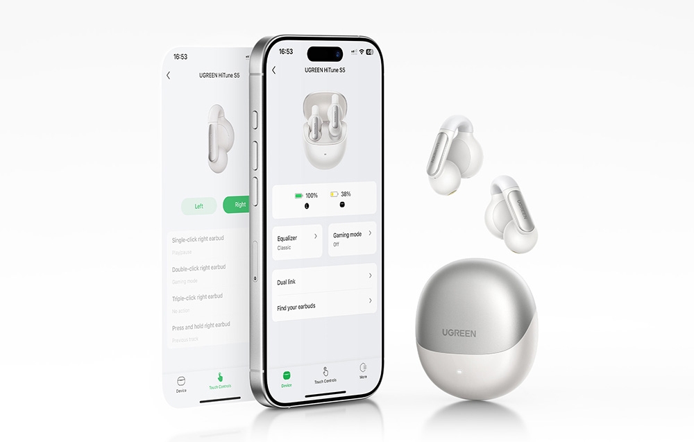 UGREEN HiTune S5 WS210 vezeték nélküli fülhallgató, fehér 7