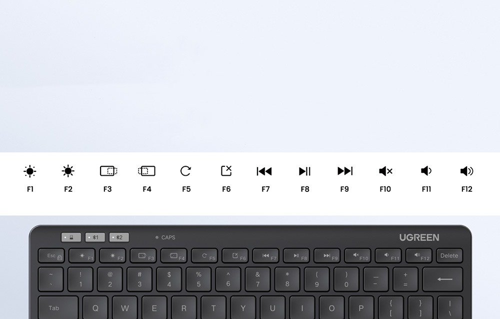Ugreen K551 vezeték nélküli többfunkciós billentyűzet, Bluetooth 5.3 (fekete) 4