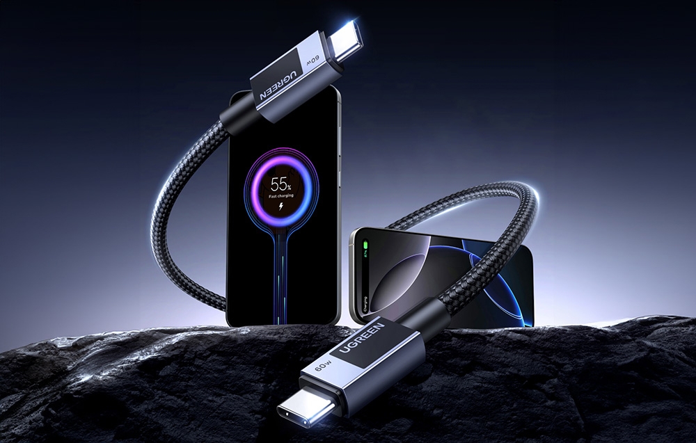 UGREEN L524 kábel, USB-C-USB-C, 60W, 2m, PD, szürke 5