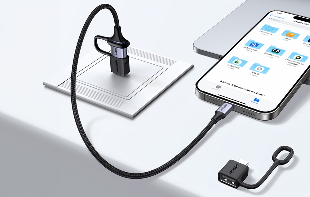 Ugreen LS503 USB-C USB-A adapter, 2 darab (fehér) 1