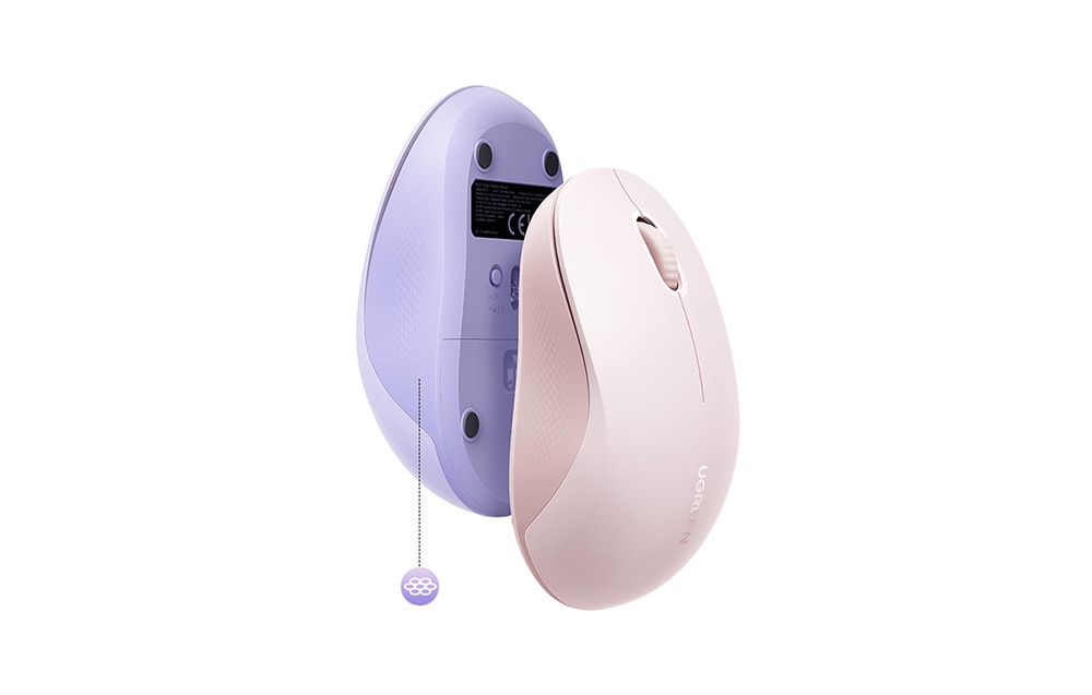 Ugreen M331 vezeték nélküli multi-mode egér, Bluetooth 5.4 (lila) 5