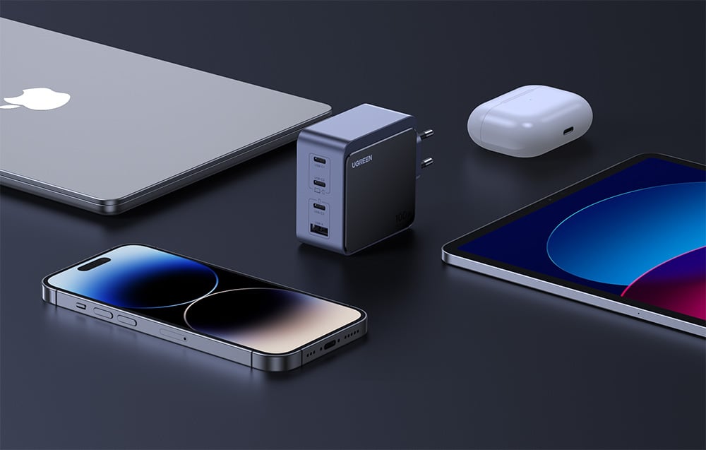 Ugreen Nexode Air, 100W, 3x USB-C, USB, szürke 1