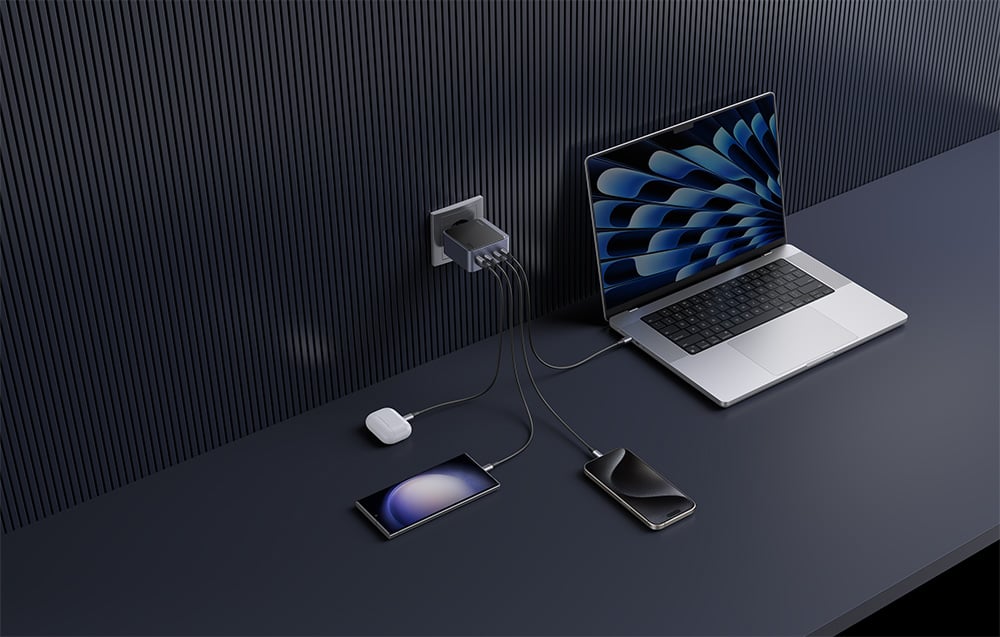 Ugreen Nexode Air, 100W, 3x USB-C, USB, szürke 2