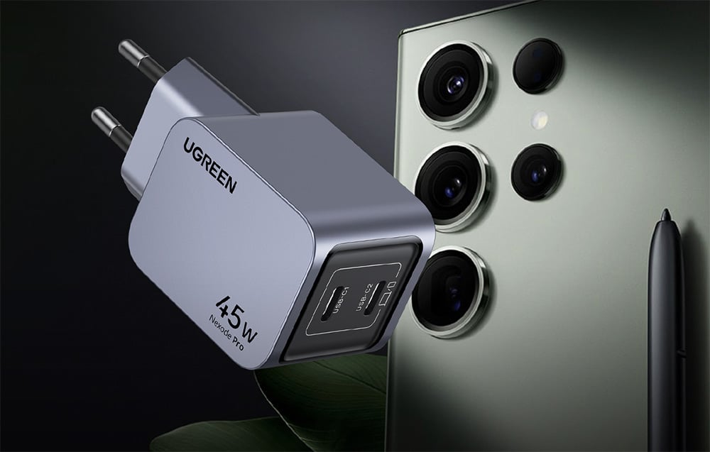 Ugreen Nexode Pro fali töltő, 45W, 2x USB-C, szürke 4
