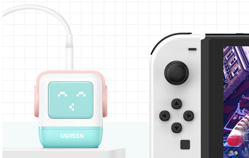 Ugreen Nexode RG fali töltő, 2x USB-C USB, 65W, rózsaszín kék 1