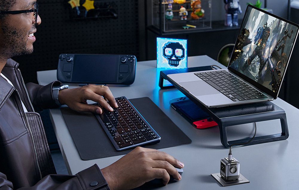 Ugreen Nexode RG Robot hálózati töltő, GaN, 2x USB-C USB, 65W, fekete 5