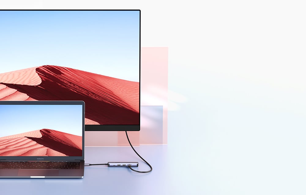 Ugreen Revodok CM418, USB-C to 2x USB, HDMI 4K 30 Hz, RJ45 1Gbps, PD 100W, szürke 3