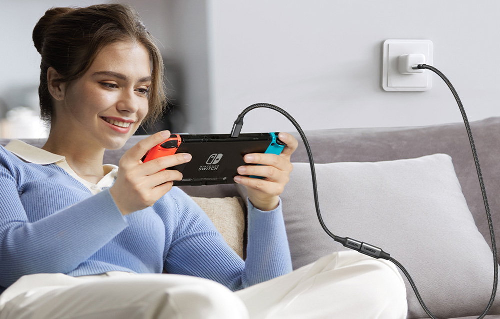 Ugreen US372 toldókábel, USB 3.2, USB-C apa USB-C anya, Gen 2, 1m, fekete 2