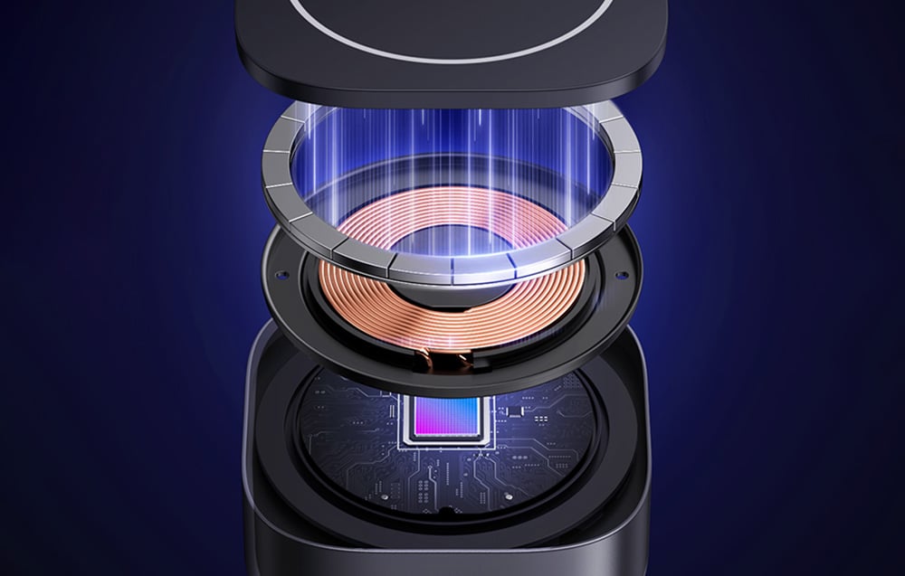 Ugreen W256 Qi induktív töltő 2:1 iPhone-hoz, AirPods-hoz, 20W, fekete, USB-C - USB-C kábel 1m 3