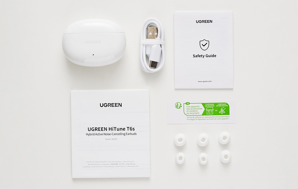 UGREEN WS205 HiTune TWS fülhallgató, hybrid ANC (fehér) 1