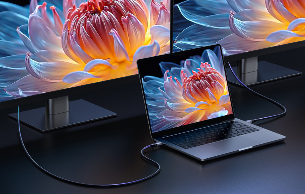 USB-C / USB-C USB4 Gen 3 Ugreen L705 kábel, 240W, 40Gbps, 1m (csillagszürke) 3