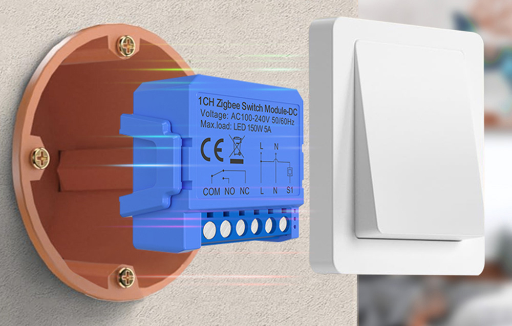 1 csatornás ZigBee kapcsolómodul feszültségmentes érintkezővel Avatto ZWSM16-DC32V-1 1
