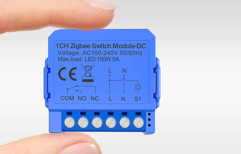 Avatto ZWSM16-DC-1 intelligens 1 csatornás ZigBee kapcsolómodul feszültségmentes egyenáramú érintkezővel 5