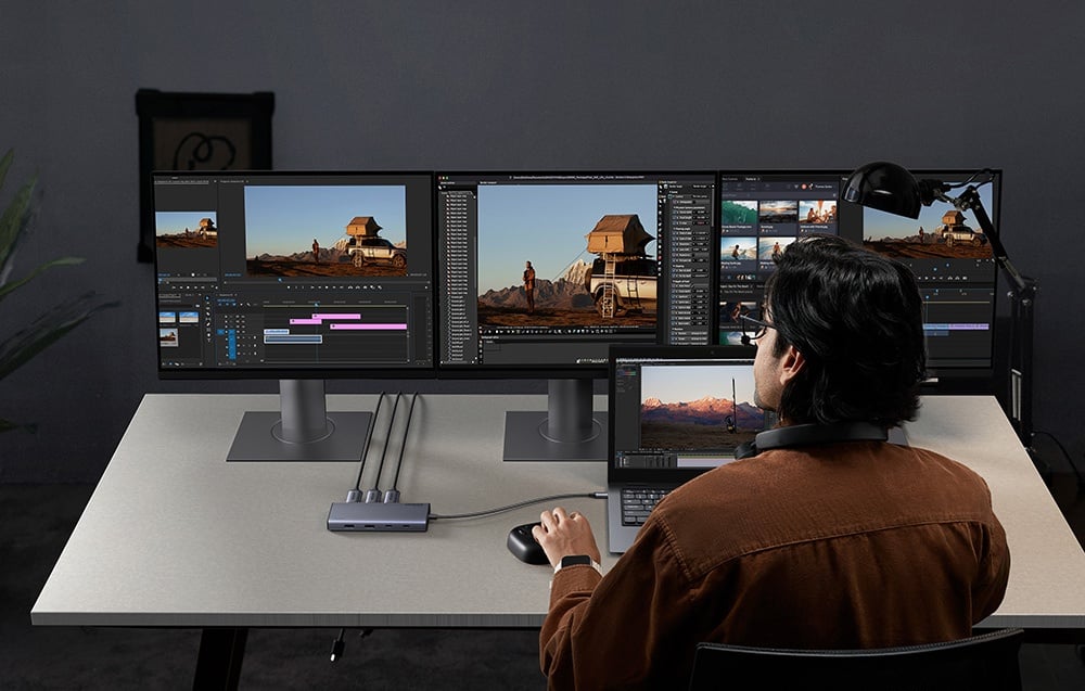 Hub USB-C Ugreen CM639, 2x HDMI, DP, 2x USB, 2x USB-C 3.2 10Gbps, PD, 4K 60Hz 2