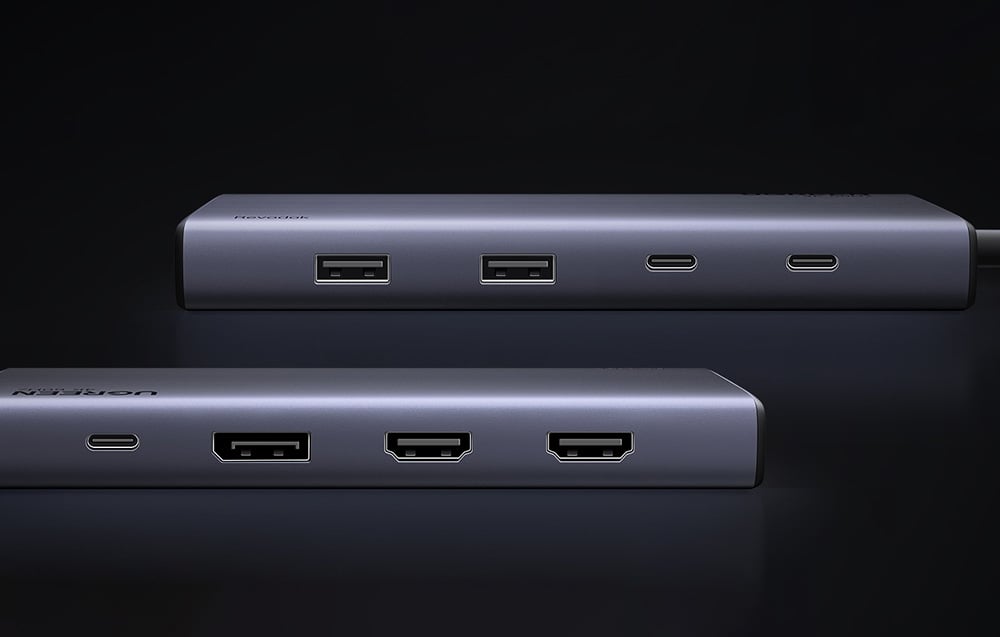 Hub USB-C Ugreen CM639, 2x HDMI, DP, 2x USB, 2x USB-C 3.2 10Gbps, PD, 4K 60Hz 6