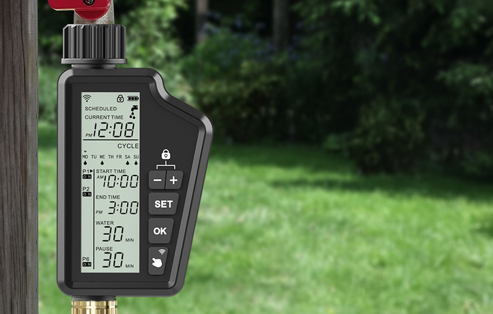 Intelligens Wi-Fi öntözésvezérlő nagy LCD kijelzővel Avatto SWT60-EU 1