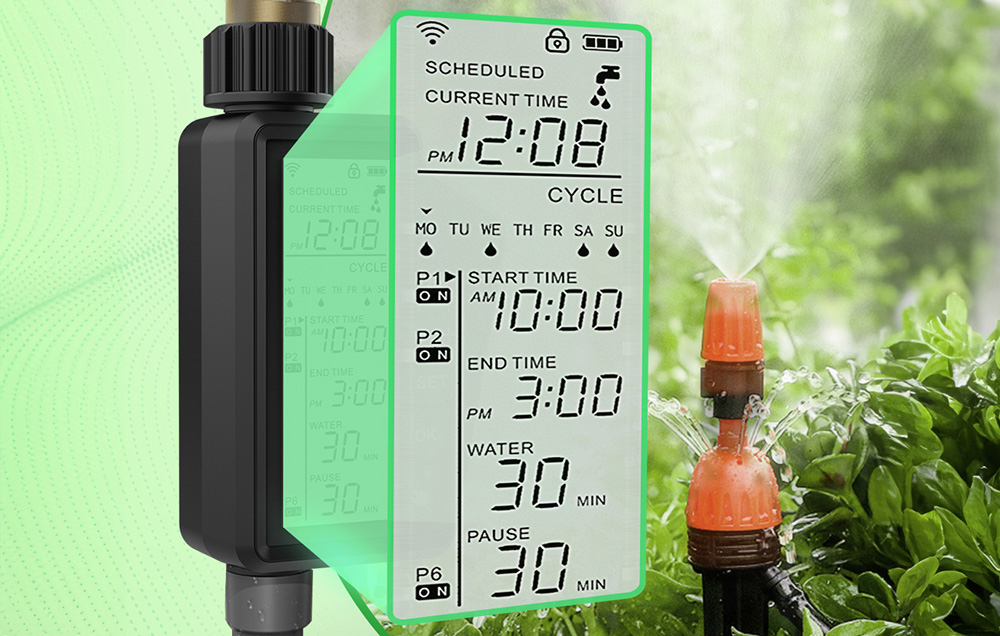 Intelligens Wi-Fi öntözésvezérlő nagy LCD kijelzővel Avatto SWT60-EU 5