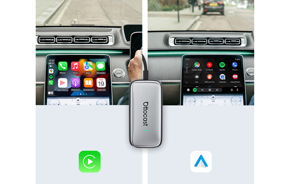 Ottocast Play2Video Ultra Carplay/Android Auto vezeték nélküli adapter 2