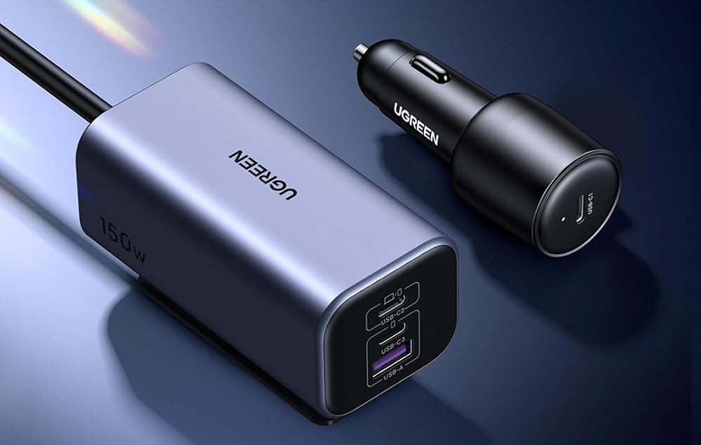 Ugreen EC706 autós töltő, USB + 2x USB-C, 150W 4