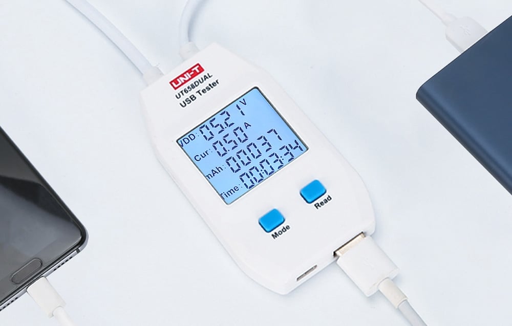 UNI-T UT658DUAL USB aljzat tesztelő 2