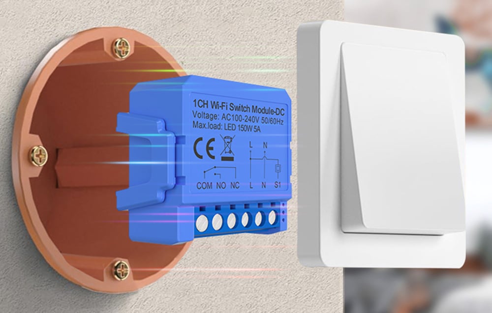 1 csatornás WiFi kapcsolómodul feszültségmentes érintkezővel Avatto WSM16-DC32V-1 2