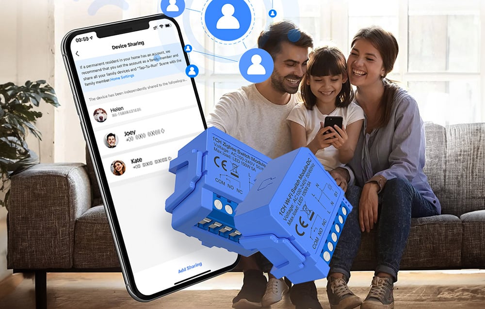 1 csatornás WiFi kapcsolómodul feszültségmentes érintkezővel Avatto WSM16-DC32V-1 3