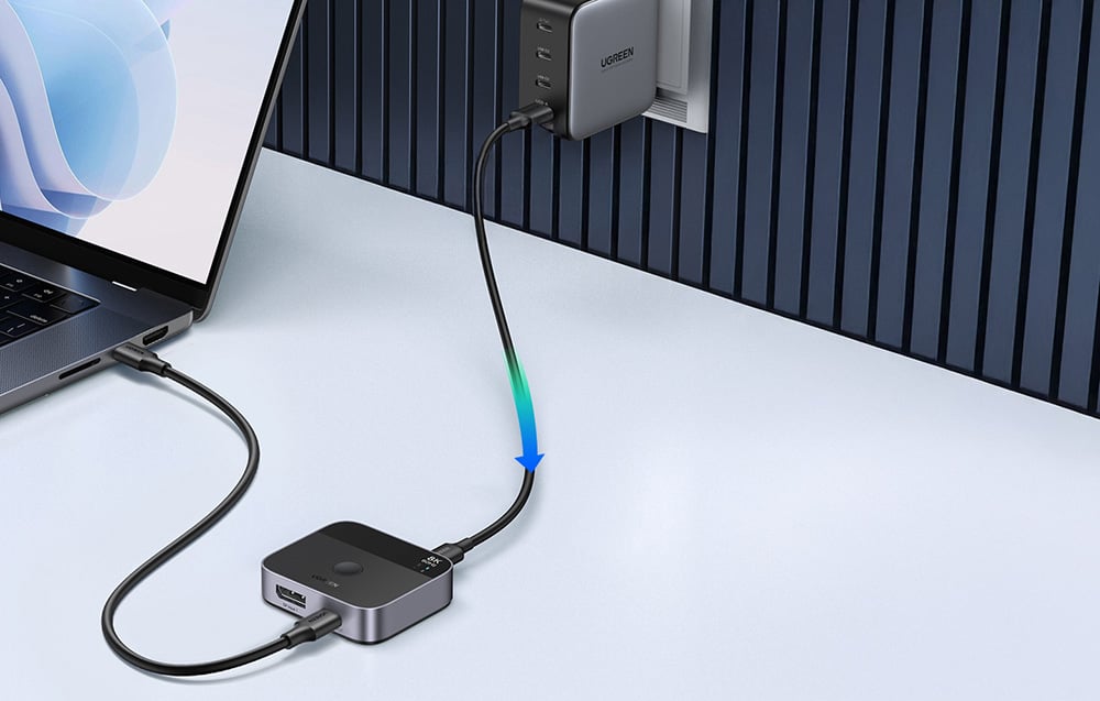 DisplayPort-USB-C adapter Ugreen AW701, 2 az 1-ben kimeneti kapcsoló 6